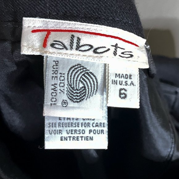 Talbots | Black Pure Wool Skirt | Made in USA Size 6 - Picture 3 of 9